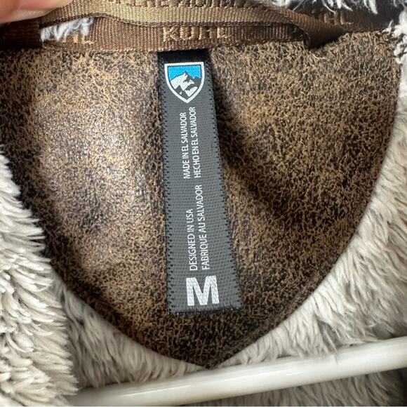 KUHL Fleece Flight Jacket in Stone Womens Medium Full Zip Outdoor Hooded Coat - Picture 10 of 15